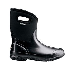 BOGS Classic Mid Handle Waterproof Shiny Black Boots - Size 9